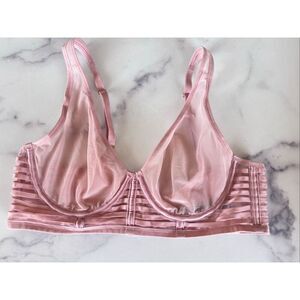 Victoria's secret bra 34C luxe nougat unlined mauve pink mesh sheer unlined plun